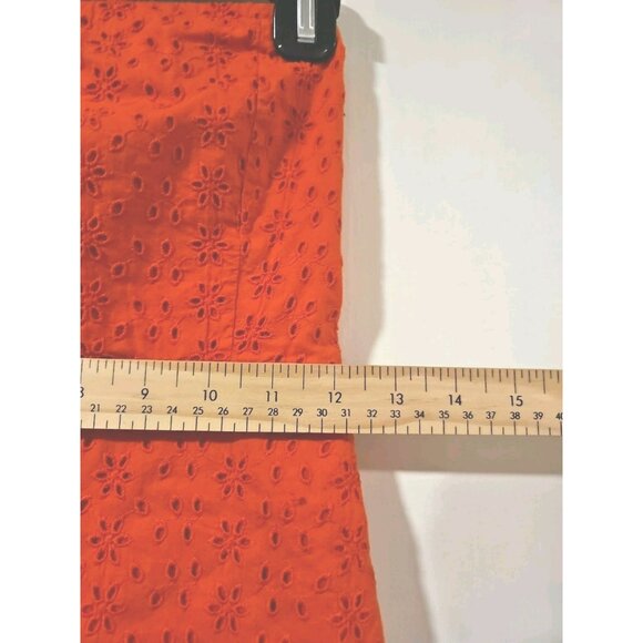 Old Navy Strapless Eyelet Midi Dress Size 2 Orange Summer Fun Playful Flirty - Picture 6 of 7